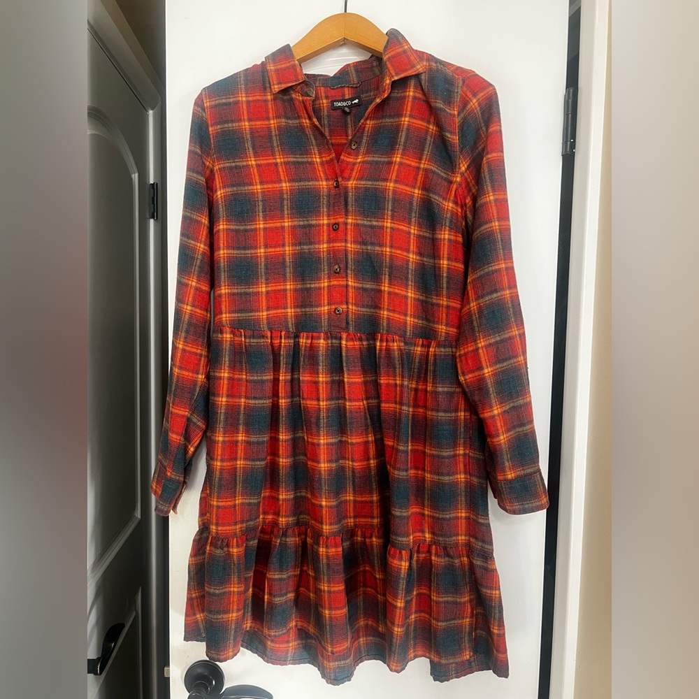 Toad&Co Kids Plaid Dress - Red and Blue